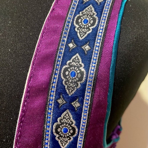 Bavarian traditional satin dress new, purple and turquoise