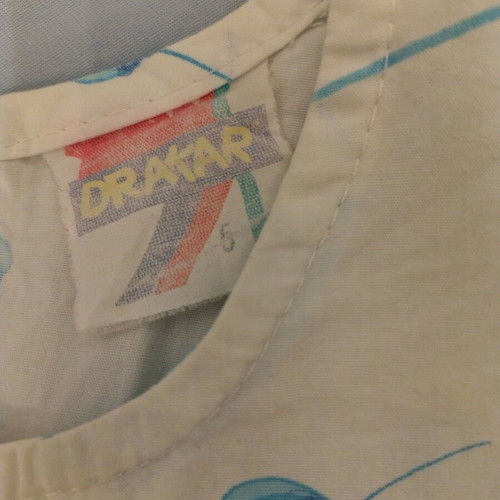 Dress for 5 years like new, casual, cotton, white and turquoise