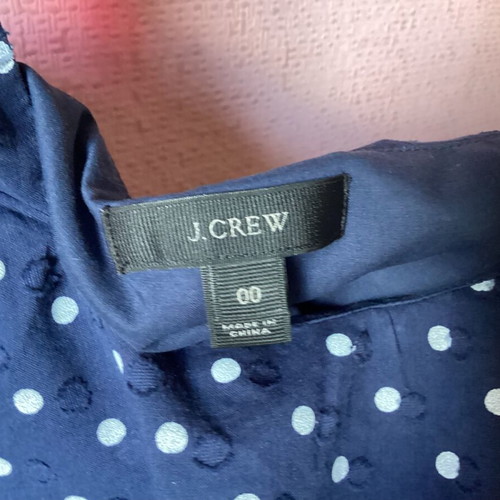 J. Crew Navy Blue Polka Dot Ruffle Top like new, sleeveless blouse