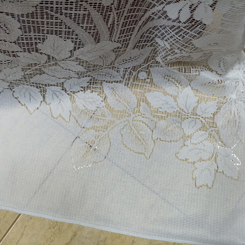 Curtain fabric lace white new 8.50x2.80