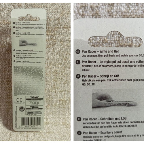 Pen Racer TOMY pen and car new, pack of 6