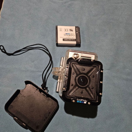 Go Pro Hero 2 used with waterproof housing and accessories