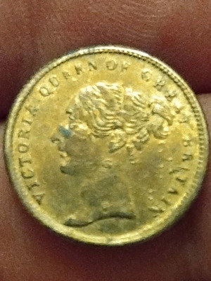 Brass gaming token Victorian era 1840-1860 used