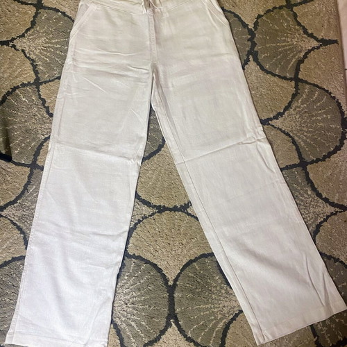 Tom Franks white linen-viscose pants size 10 UK
