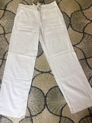 Tom Franks white linen-viscose pants size 10 UK