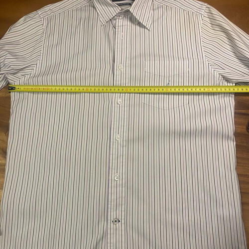 Nautica Men's Shirt Medium like new, striped white and blue
