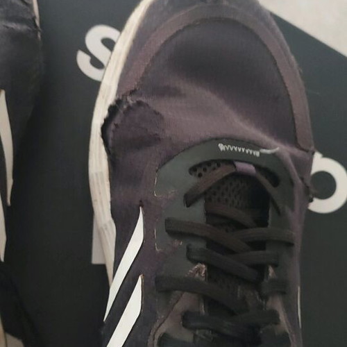 Adidas athletic shoes used, size 45.5, worn with holes
