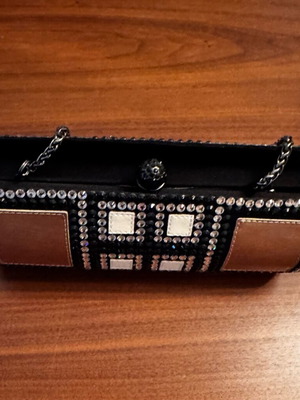 Vintage Rodo clutch with crystals and strass, chain