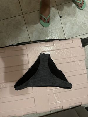 H&M bikini bottom used, size small, black and grey