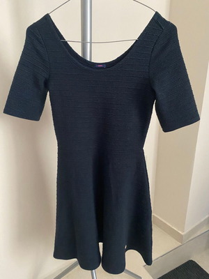 Superdry Black Textured Skater Dress Small like new