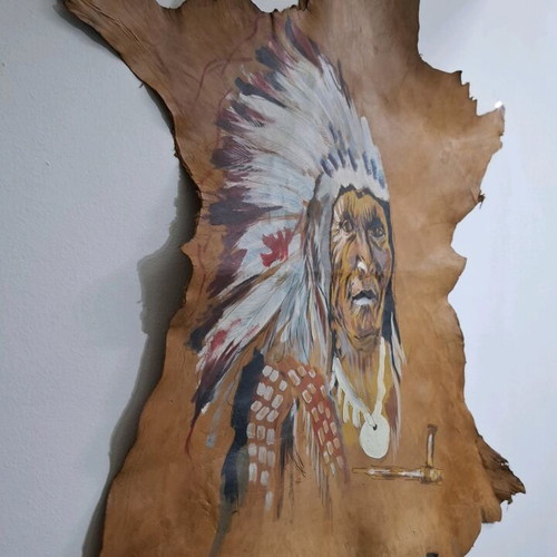 Decorative Handmade Leather Wall Art Like New