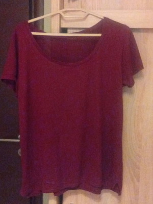 Γυναικείο μπορντό κοντομάνικο T-shirt μεταχειρισμένο, μέγεθος L