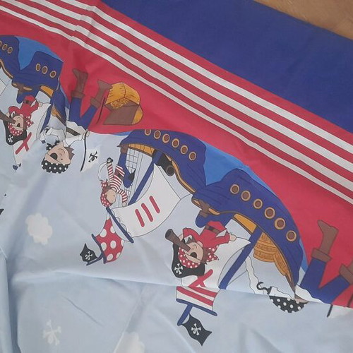 Children's Curtain with Pirate Theme like new, blue, 3×1.40 m