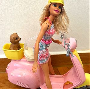 Barbie κούκλα με μοτοσυκλέτα