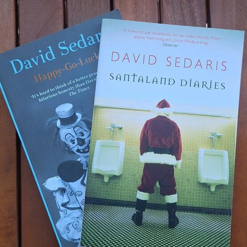 David Sedaris books like new, Happy-Go-Lucky and Santaland Diaries, 2 pcs