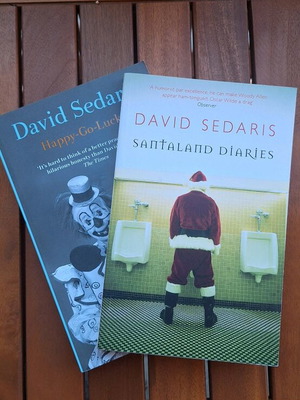 David Sedaris books like new, Happy-Go-Lucky and Santaland Diaries, 2 pcs
