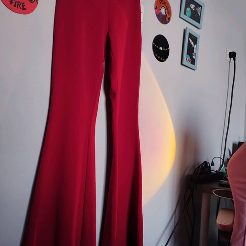 Chica red bell-bottom pants like new, size M