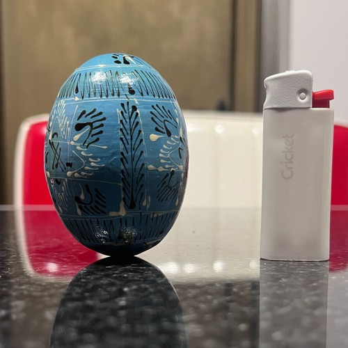 Hand-Painted Wooden Decorative Egg