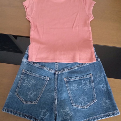 H&M denim shorts set for girl 13-14+ years like new