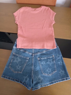 H&M denim shorts set for girl 13-14+ years like new