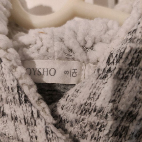 Oysho sweatshirt like new, gray, with fur on hood