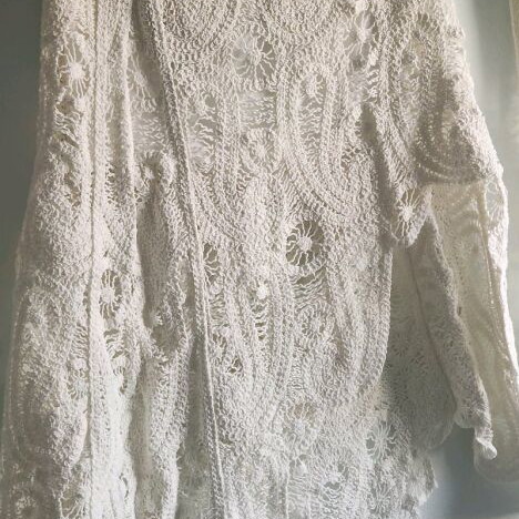 Golden Days Paris Boho Crochet Set Top and Skirt like new, white