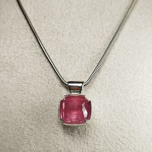 Handmade necklace with rare 10.75 carat Afghan rubellite