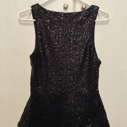 Amisu peplum blouse black with sequins like new, size S