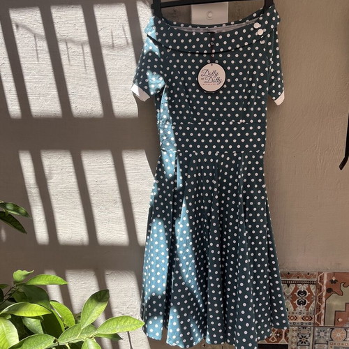 Dolly & Dotty 50s Vintage Dress Set new, black and turquoise