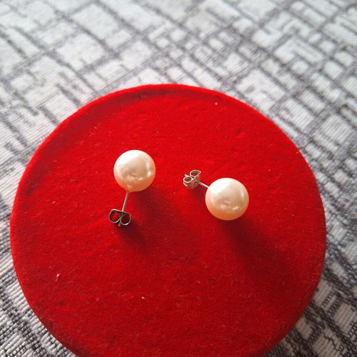 Elastic bracelet with pearls and gift pearl earrings like new