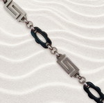 Bracelet from stainless steel with meanders, new, black and silver