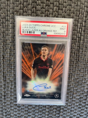 Luka Sučić Black Laser Autograph Card PSA 9 Topps Chrome /25