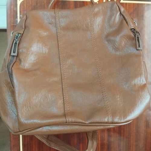 Anti-theft backpack unused brown