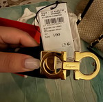 Salvatore Ferragamo double black and beige belt, new, size 100