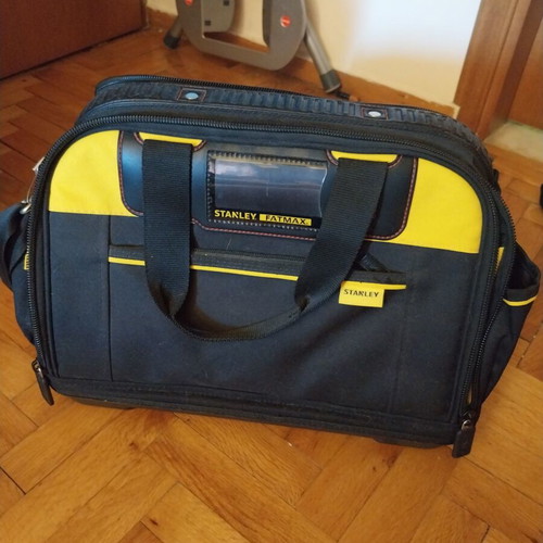 Stanley Fatmax Tool Bag like new with multiple compartments and shoulder strap