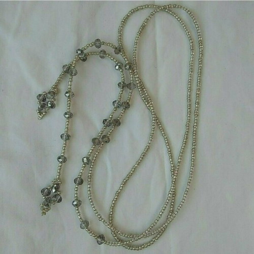 Long laritat necklace 4 in 1 made to order, silver
