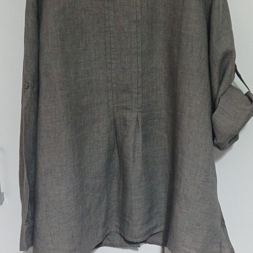 Canda linen shirt like new, beige and brown, size XL