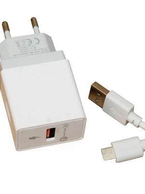 Ταχυφορτιστής με καλώδιο USB Type C λευκό