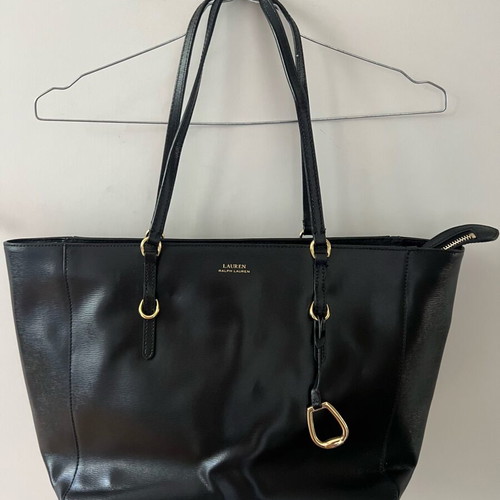 Ralph Lauren Oxford Tote Leather Bag Black like new