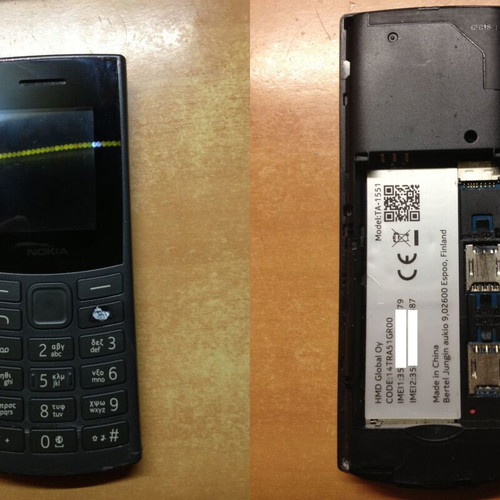Nokia 105 4G gray Dual Sim used for parts or repair
