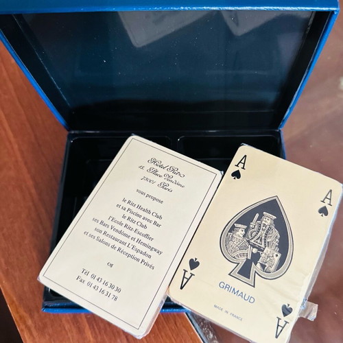 Ritz Paris playing cards new in luxury red and blue case