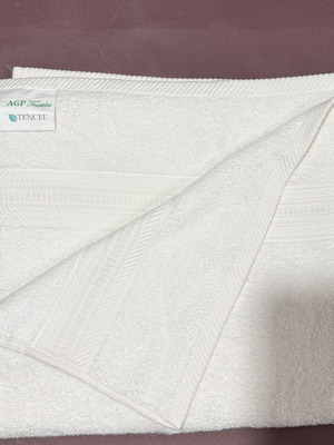 Bath Towel 150x90 White Tencel Zero Twist New