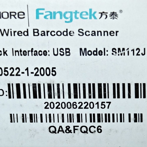 Fangtek SM112J barcode scanner, unused