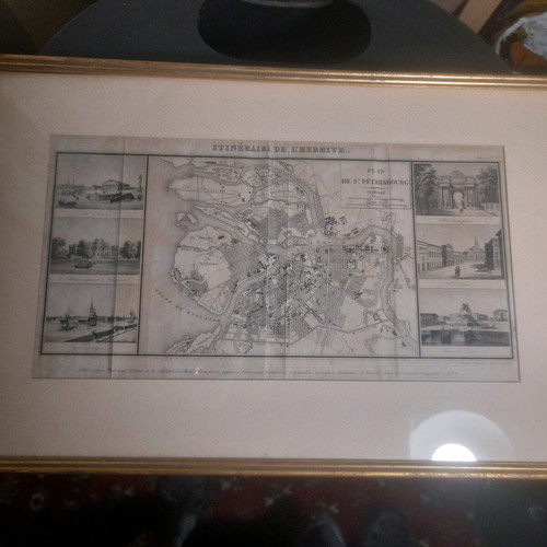 Two authentic engravings used with maps of Peloponnese and the hermit route