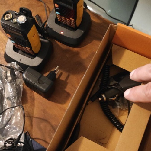 Baofeng GT-3TP Mark III two-way radios used with chargers and hands free