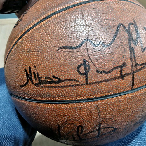 Molten basketball used with signatures of Peristeri team 1996