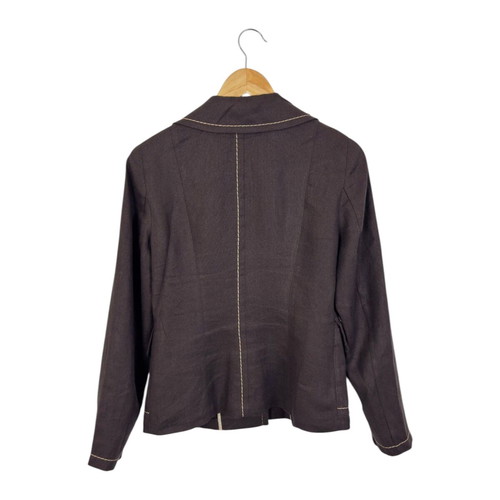 Max Mara women's linen blazer, size 38, brown