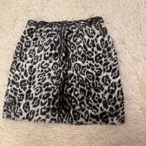 Velvet leopard skirt used, size S, black and white