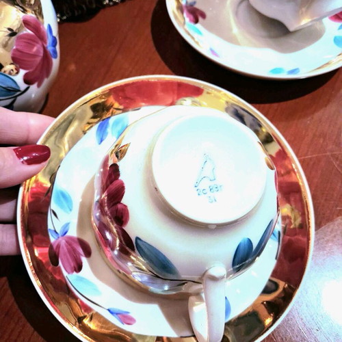 Σετ Τσαγιού Dulevo Porcelain Κόκκινη Παπαρούνα Vintage 1960-70 Καινούργιο