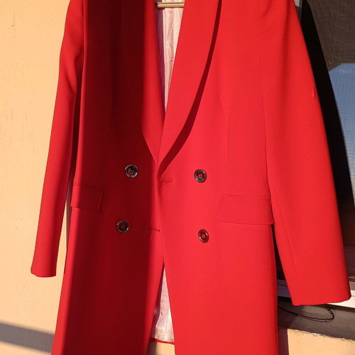 Zara women's red jacket with lining, regular fit
